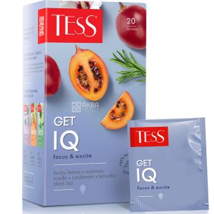 Tess Get IQ, 20 шт. х 1,5 г, Чай чорний Тесс Гет Ай К'ю, з ароматом тамарило