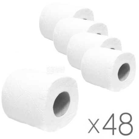 PDA, Toilet paper, three-layer white, 48 packs of 1 roll