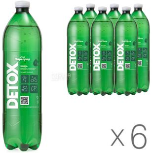 Detox Aqua Миргород, Упаковка 6 шт. х 1 л, Детокс Аква, Вода мінеральна сильногазована, лікувально-столова, ПЕТ