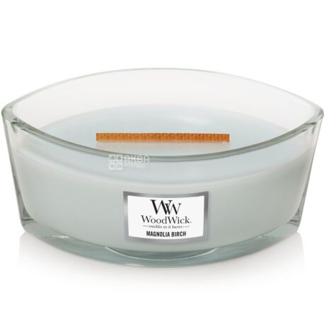 WoodWick Magnolia Birch, 453 г, Свеча ВудВик с ароматом магнолии и березы, до 80 часов горения
