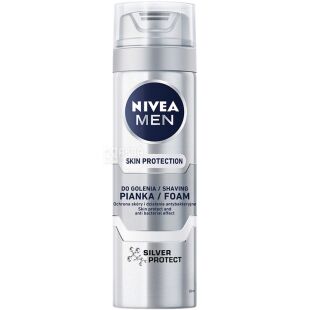 Nivea Men, 200 мл, Пена для бритья, Серебряная защита