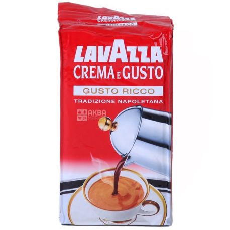 Lavazza, Crema Gusto Ricco, 250 г, Кофе Лавацца, Крема Густо Рикко, темной обжарки, молотый