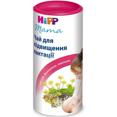  HIPP, Для підвищення лактації, 200 г, Чай Хіпп, для годуючих мам, тубус