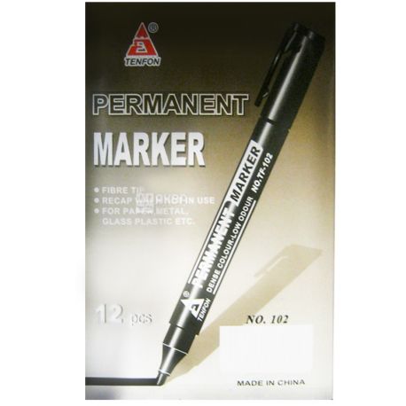 TENFON, 2-4 mm, permanent marker, Black, m / s