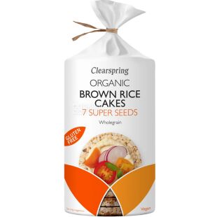 Clearspring, 120 г, Хдебцы из коричневого риса, с семенами, органические