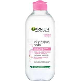Garnier, 400 мл, Міцеллярна вода, для всіх типів шкіри