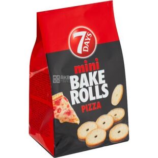 7 Days Bake Rolls, 80 г, Сухарики мини со вкусом пиццы