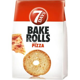 7 Days Bake Rolls, 80 г, Сухарики мини со вкусом пиццы