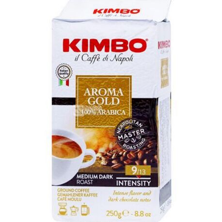 Kimbo Aroma Gold, 250 г, Кава Кімбо Арома Голд, середнього обсмаження, мелена