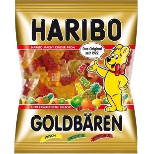 Haribo Goldbaren, 175 г, Цукерки желейні з фруктовими смаками Ведмедики, Харібо