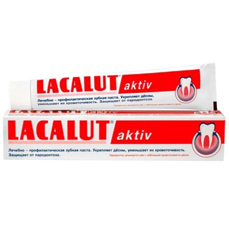 Lacalut, Aktiv, 75 мл, Зубная паста для десен