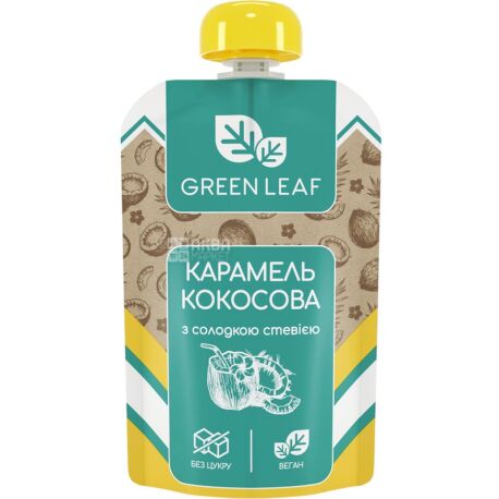 Green Leaf, 90 г, Грін Ліф, Крем-карамель кокосова зі стевією
