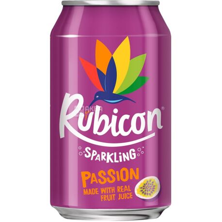 Rubicon, 0.33 L, Highly carbonated drink, with passion fruit flavor