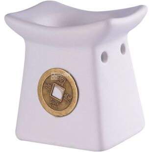 Ароматика, Аромолампа керамічна Монета, біла, квадратна, 102х93х87 мм