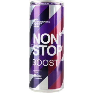 Non Stop Boost, 250 мл, Нон Стоп Буст, Напій енергетичний, сильногазований, ж/б