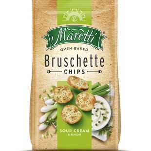 Maretti, 70 г, Брускети Маретті, зі смаком сметани та цибулі