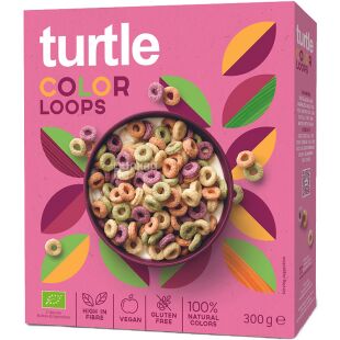 Turtle, 300 г, Тартл, Сніданок сухий органічний, Кольорові кільця, без глютену
