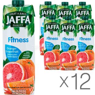 Jaffa Fitness, Упаковка 12 шт. x 0.95 л, Нектар натуральний Апельсин-грейпфрут Джаффа
