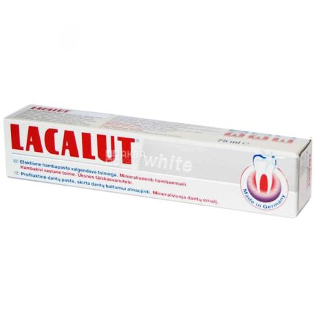 Lacalut White, 75 мл, Зубная паста Отбеливающая