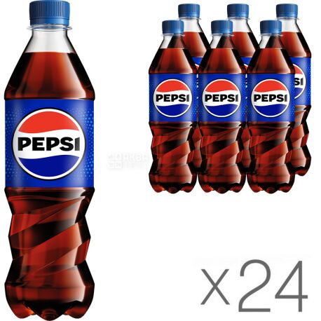 Pepsi-Cola, Упаковка 24 шт. по 0,5 л, Пепсі-Кола, Класична, Вода солодка, ПЕТ