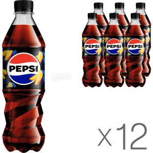 Pepsi-Cola Mango, Упаковка 12 шт. х 0,5 л, Напій газований Пепсі Манго, без цукру, ПЕТ