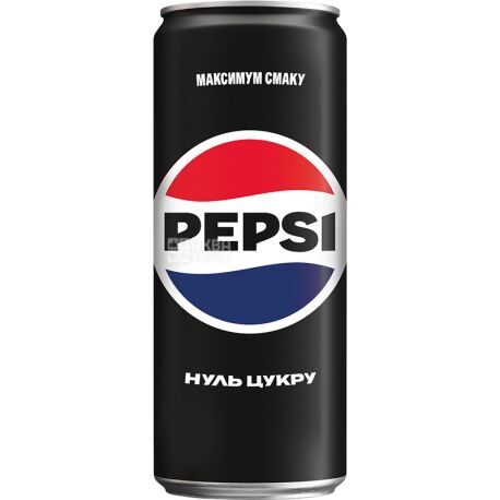 Pepsi, 0.33 L, Sweet water, Black, w / w