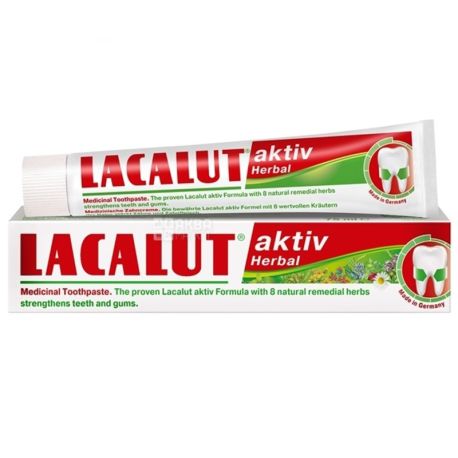 Lacalut, Active Herbal, 75 мл, Зубна паста