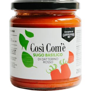 Cosi' Com'e', Datterino, 290 г, Соус из красных томатов Чери Даттерино, с базиликом, стекло