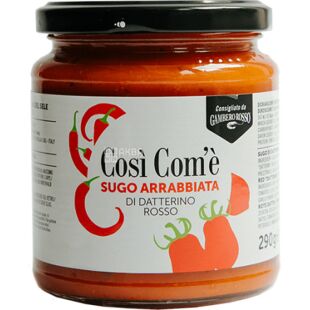 Cosi' Com'e', Datterino, 290 г, Соус из красных томатов Чери Даттерино, с острым перцем, стекло