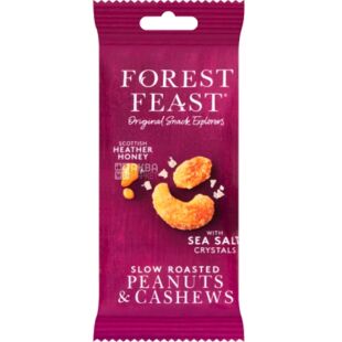Forest Feast, 40 г, Суміш смажених арахісу і кеш'ю з вересовим медом, Форест Фест