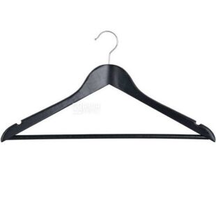 Мой дом EveryDay, 1 шт., Вешалка для одежды деревянная с перекладиной, черная, 44,5 х 23 х 1,2 см