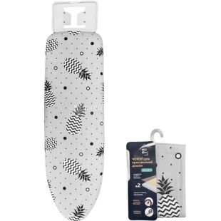 Мій дім, 1 шт., Чохол для прасувальної дошки, Ананаси на сірому фоні, 120 х 40 см