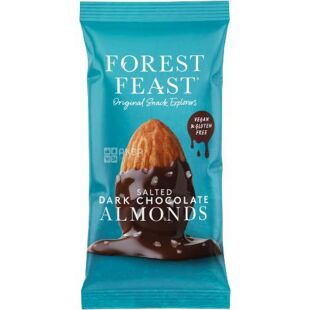 Forest Feast, 40 г, Мигдаль смажений з бельгійським шоколадом та морською сіллю, Форест Фест