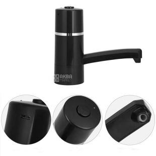 ViO E4 black, Помпа для бутильованої води електрична, чорна, USB помпа