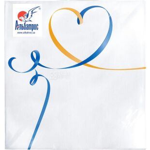 Альбатрос, 25 шт., Салфетки столовые с патриотическим принтом, двухслойные, 33х34 см