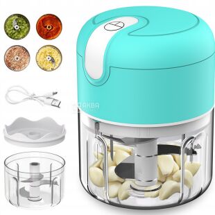 ViO K02, 250 мл, ВіО, Акумуляторний USB подрібнювач продуктів, бірюзовий, 30W