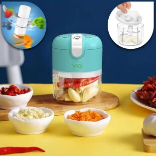 ViO K02, 250 мл, ВиО, Аккумуляторный USB измельчитель продуктов, бирюзовый, 30W