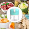 ViO K02, 250 мл, ВіО, Акумуляторний USB подрібнювач продуктів, бірюзовий, 30W