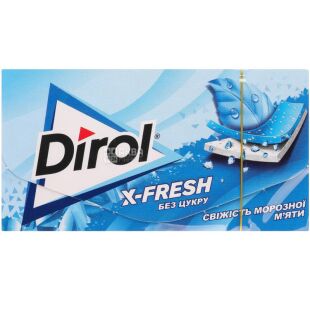 Dirol Х-Fresh, 19,5 г, Дирол, Жевательная резинка, Мята, без сахара