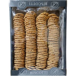 Biscotti, 1,6 кг, Біскотті, Печиво Хрустке з насінням льону, кунжуту та соняшника