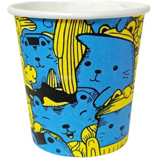 Стакан паперовий одношаровий кольоровий, 50 шт. х 110 мл, D65, в асортименті