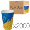 Стакан паперовий одношаровий з патріотичним принтом, 340 мл, Упаковка 40 шт. х 50 шт., D79