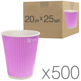 Стакан паперовий гофрований, Лаванда, 110 мл, Упаковка 20 шт. х 25 шт., D60
