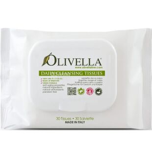 Olivella 2в1, 30 шт., Олівелла, Очищаючі серветки для обличчя і тіла, з клапаном