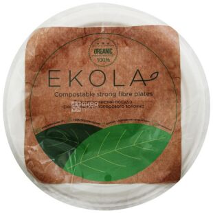 Екола, Тарілка паперова закусочна кругла, 10 шт., Ø 17 см, біла