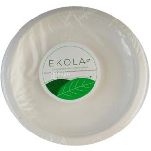 Екола, Тарілка паперова закусочна кругла, 10 шт., Ø 17 см, біла