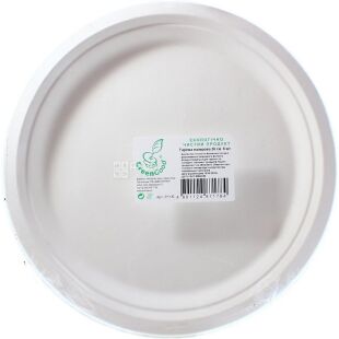 Экола GreenGood, Тарелка бумажная закусочная круглая, 6 шт., Ø 26 см, белая