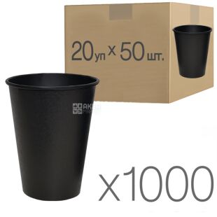BLack Edition, Стакан паперовий, чорний, 340 мл, Упаковка 20 шт. х 50 шт., D80