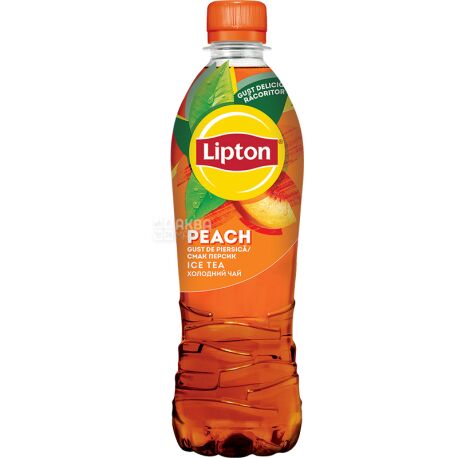 Lipton, 0,5 л, Ліптон, Чай чорний холодний, Персик