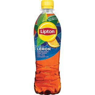 Lipton, 0,5 л, Чай холодный черный Лимон Липтон, ПЭТ